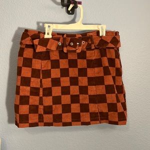 Mauve and Brown Checkered Wild Fable Skirt